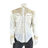 Rockmount Clothing Men's Vintage Ivory with Gold Tooling Embroidery Shirt - Rockmount Clothing