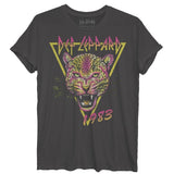 Def leppard neon leppard cat heavy metal juniors rolled sleeve body - Flyclothing LLC