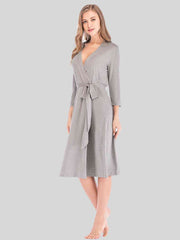 Plunge Tie Front Night Dress - Flyclothing LLC