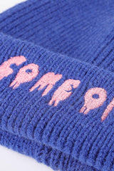 COME ON Embroidered Cuff Knit Beanie - Flyclothing LLC