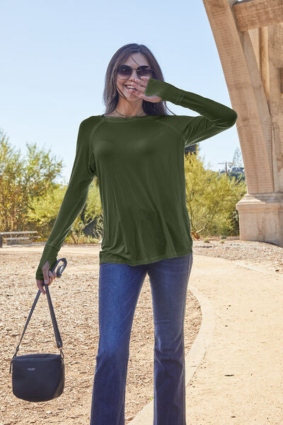 Basic Bae Full Size Round Neck Long Sleeve T-Shirt - Flyclothing LLC