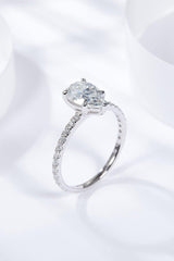 1.8 Carat Moissanite Side Stone Ring - Trendsi