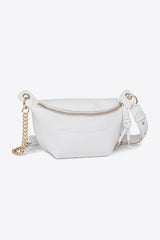 PU Leather Chain Strap Crossbody Bag - Trendsi