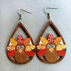 Thanksgiving Turkey Drop Earrings - Trendsi