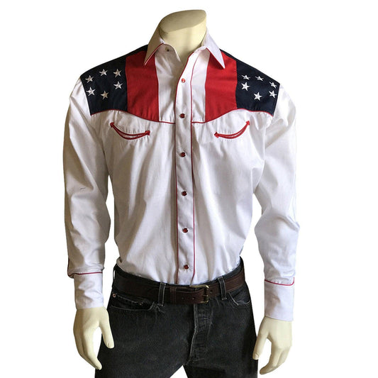 Rockmount Ranch Wear Mens Vintage US Flag & Eagle Western Shirt - Rockmount Clothing