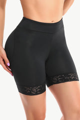 Full Size Lace Trim Lifting Pull-On Shaping Shorts - Flyclothing LLC