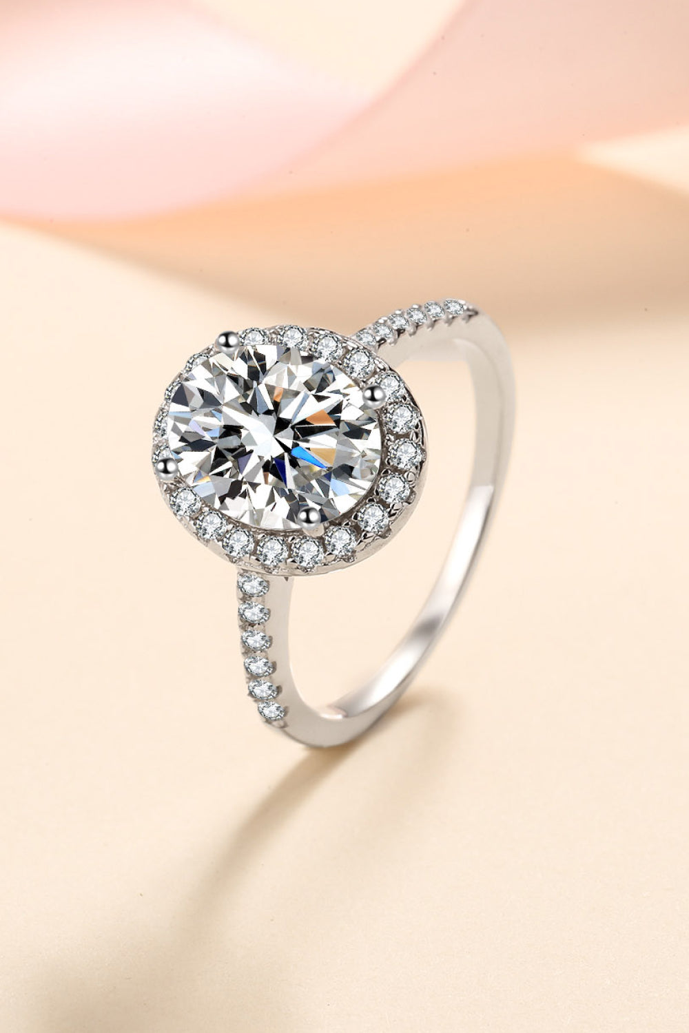 2 Carat Moissanite 925 Sterling Silver Halo Ring - Flyclothing LLC