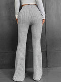 Ribbed High Waist Bootcut Pants - Flyclothing LLC