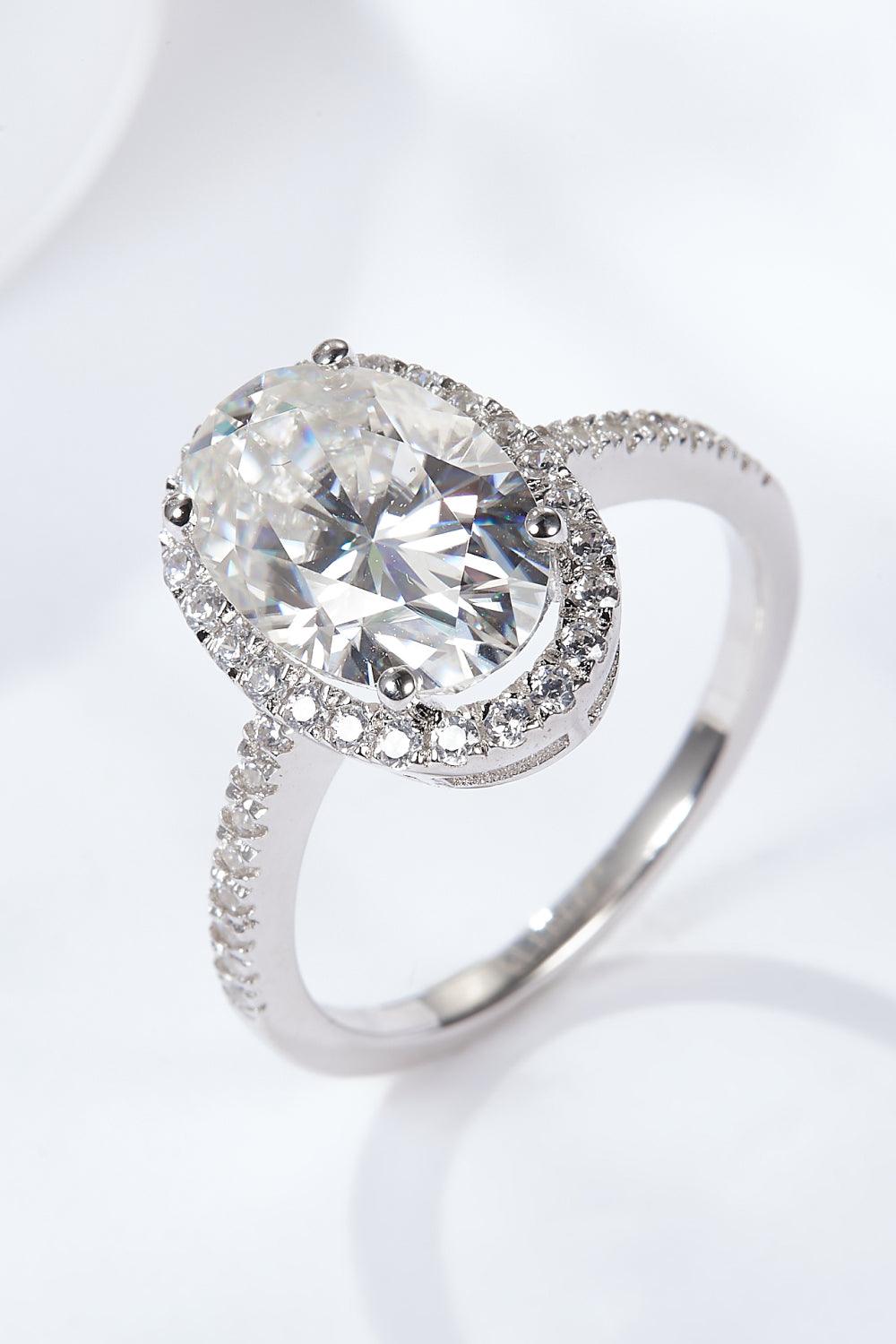 4.5 Carat Moissanite Halo Ring - Flyclothing LLC