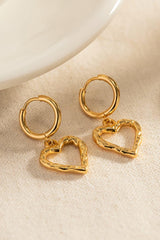 Heart Stainless Steel Drop Earrings - Trendsi