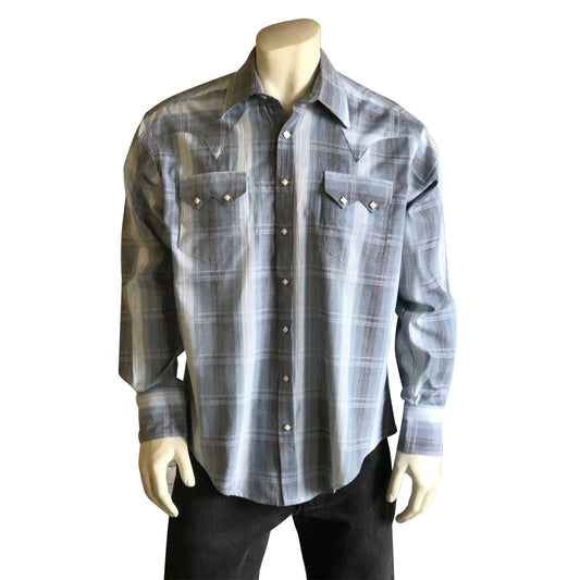 Rockmount Ranch Wear Mens Textured Ombre Stripe Sawtooth Western Shirt - Rockmount Clothing