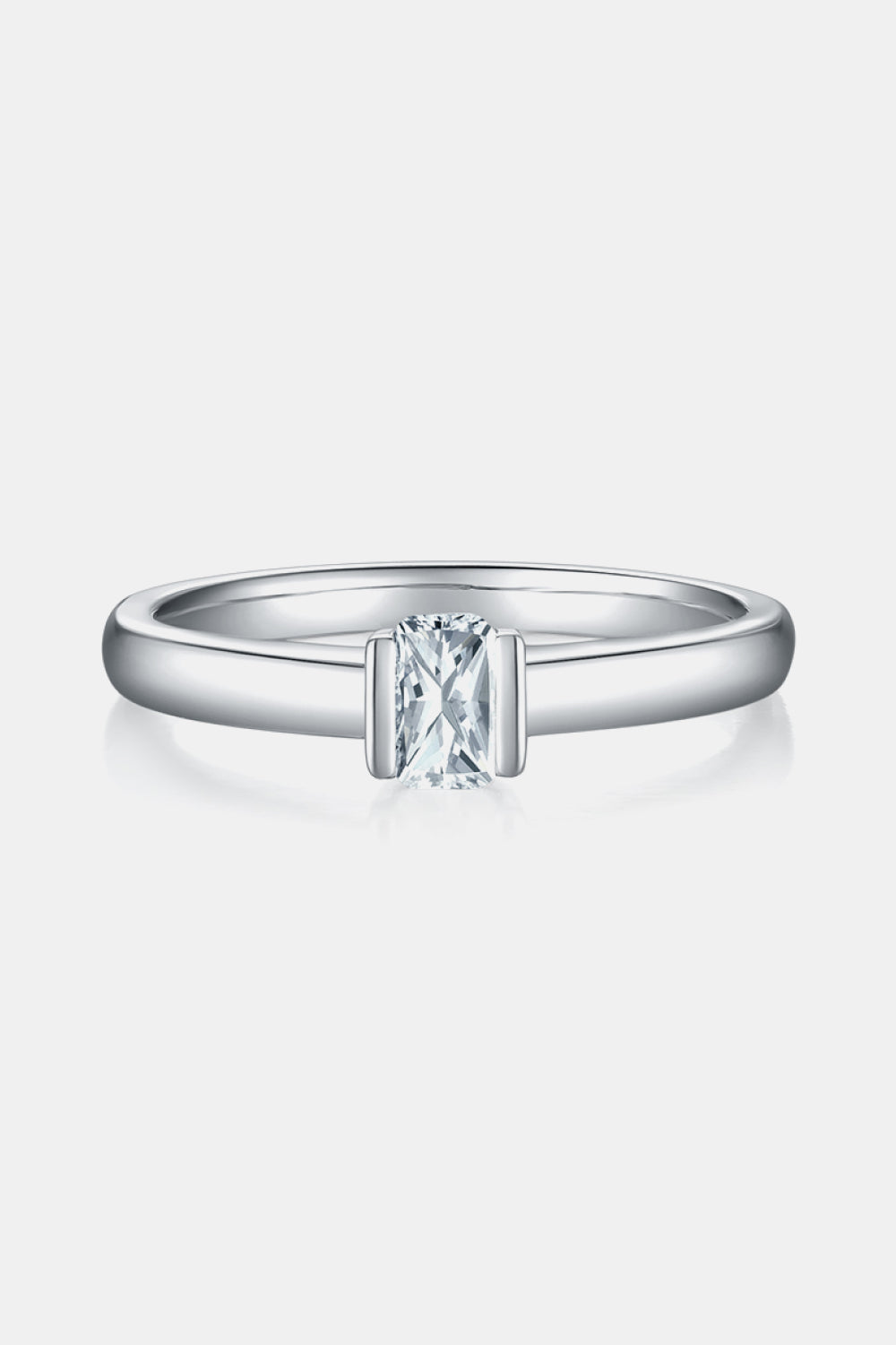 Moissanite 925 Sterling Silver Solitaire Ring - Flyclothing LLC