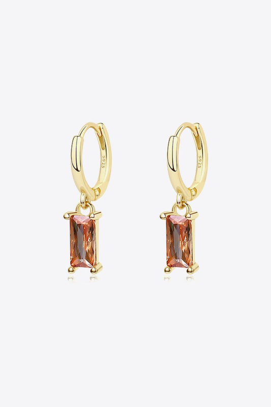 Retro 925 Sterling Silver Cubic Zirconia Drop Earrings - Flyclothing LLC