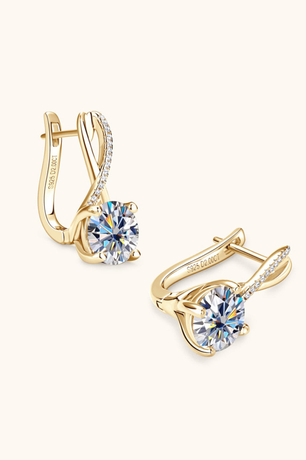 4 Carat Moissanite 925 Sterling Silver Earrings - Flyclothing LLC