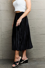 Ninexis Accordion Pleated Flowy Midi Skirt - Flyclothing LLC