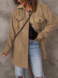 Drop Shoulder Button Down Collared Coat - Flyclothing LLC