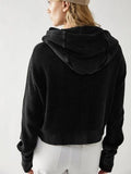 Waffle-Knit Dropped Shoulder Hooded Jacket - Flyclothing LLC