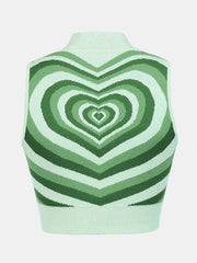 Heart Mock Neck Sweater Vest - Flyclothing LLC