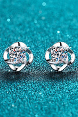 It's Your Day Moissanite Rhodium-Plated Stud Earrings - Flyclothing LLC