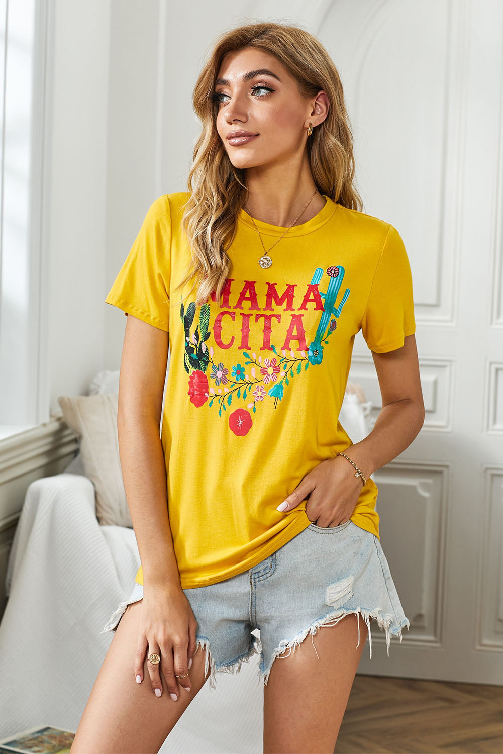 MAMACITA Graphic Round Neck Tee - Flyclothing LLC