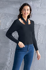 Halter Neck Long Sleeve Sweater - Flyclothing LLC