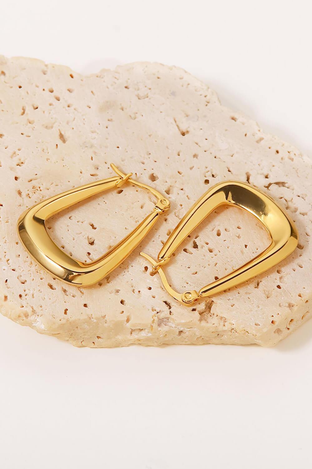 18K Gold-Plated Geometric Earrings - Trendsi