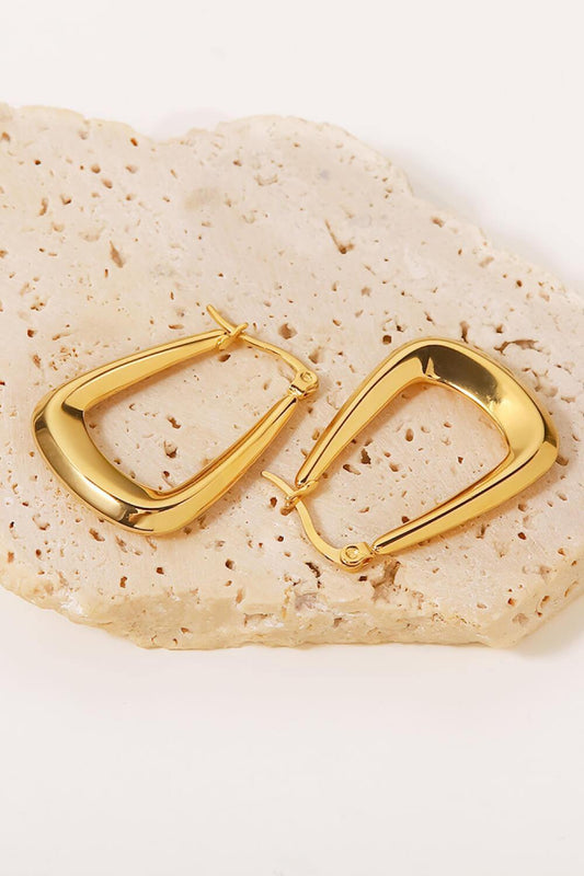 18K Gold-Plated Geometric Earrings - Trendsi