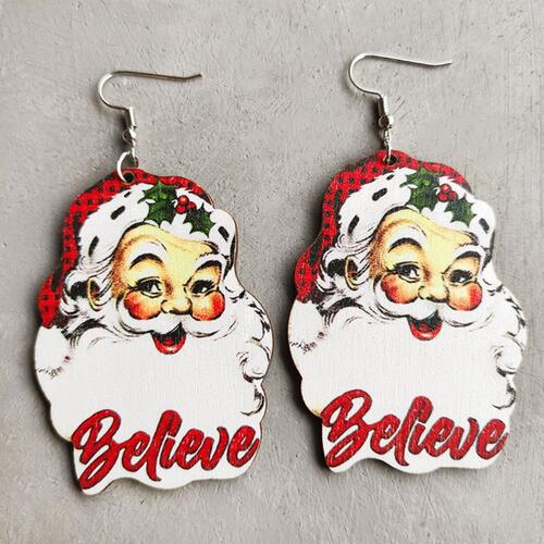 Christmas Themed Wood Dangle Earrings - Flyclothing LLC