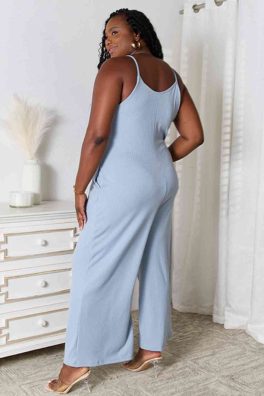 Basic Bae Full Size Spaghetti Strap V-Neck Jumpsuit - Flyclothing LLC