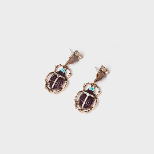 Beetle Shape Rhinestone Alloy Dangle Earrings - Flyclothing LLC