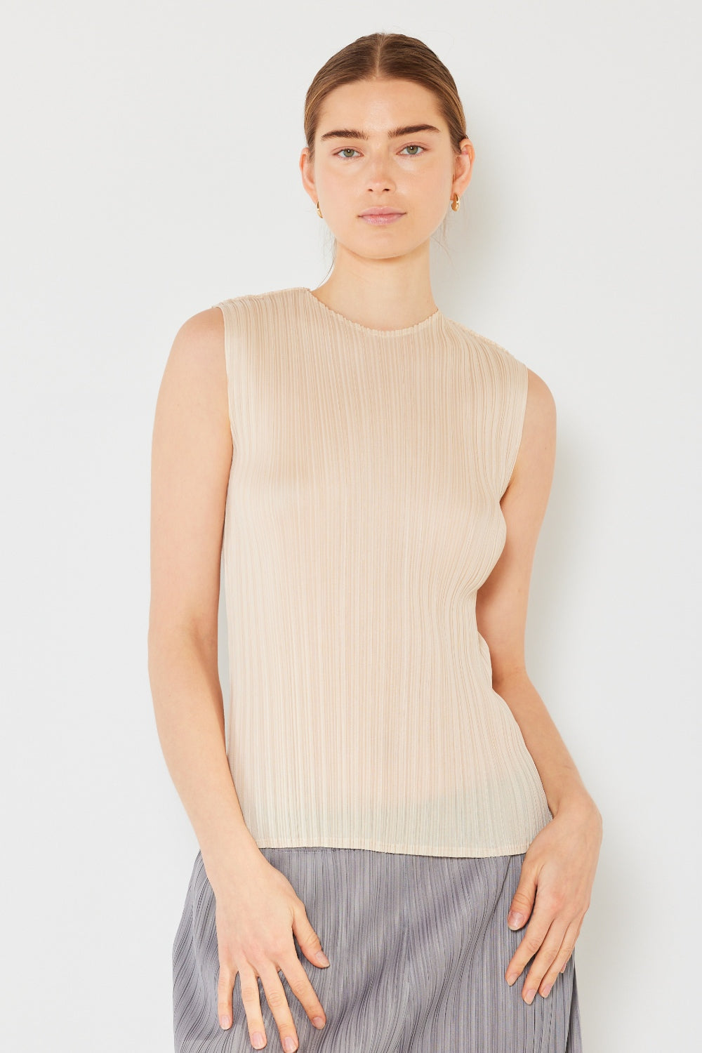 Marina West Swim Pleated Sleeveless Crewneck Tank - Flyclothing LLC