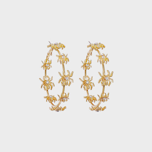 Circle Shape Rhinestone Alloy Earrings - Flyclothing LLC