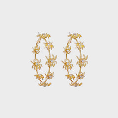 Circle Shape Rhinestone Alloy Earrings - Flyclothing LLC