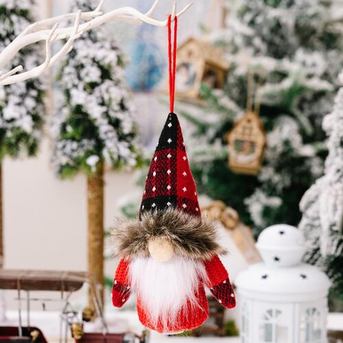 2-Piece Christmas Plaid Faceless Doll Hanging Widgets - Flyclothing LLC