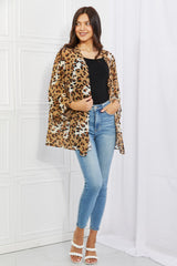 Melody Wild Muse Full Size Animal Print Kimono in Camel - Flyclothing LLC