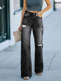 Distressed Straight Leg Jeans - Flyclothing LLC