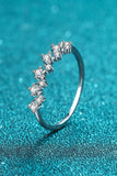 Moissanite Rhodium-Plated Half-Eternity Ring - Flyclothing LLC