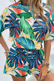 Printed Half Sleeve Top and Shorts Lounge Set - Flyclothing LLC