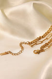 18K Gold Plated Layered Chain Necklace - Trendsi