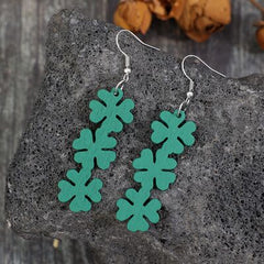 Lucky Clover Wooden Dangle Earrings - Flyclothing LLC