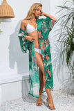 Floral Tie Waist Duster Cover Up - Flyclothing LLC