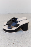 Weeboo Cherish The Moments Contrast Platform Sandals in Black - Flyclothing LLC