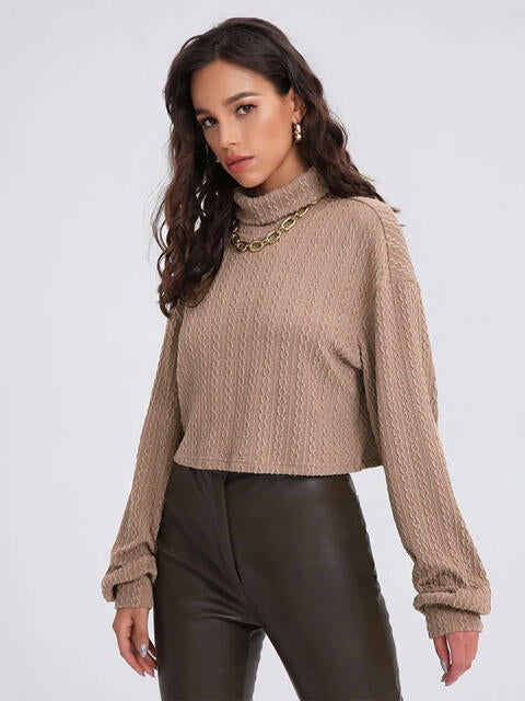 Turtleneck Long Sleeve Top - Flyclothing LLC