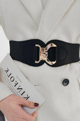 Alloy Buckle Elastic Belt - Trendsi