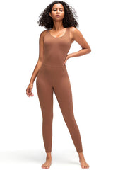 Crisscross Wide Strap Active Jumpsuit - Flyclothing LLC