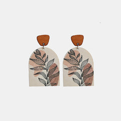 Geometrical Shape Wooden Drop Earrings - Flyclothing LLC