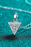 925 Sterling Silver Triangle Moissanite Pendant Necklace - Flyclothing LLC