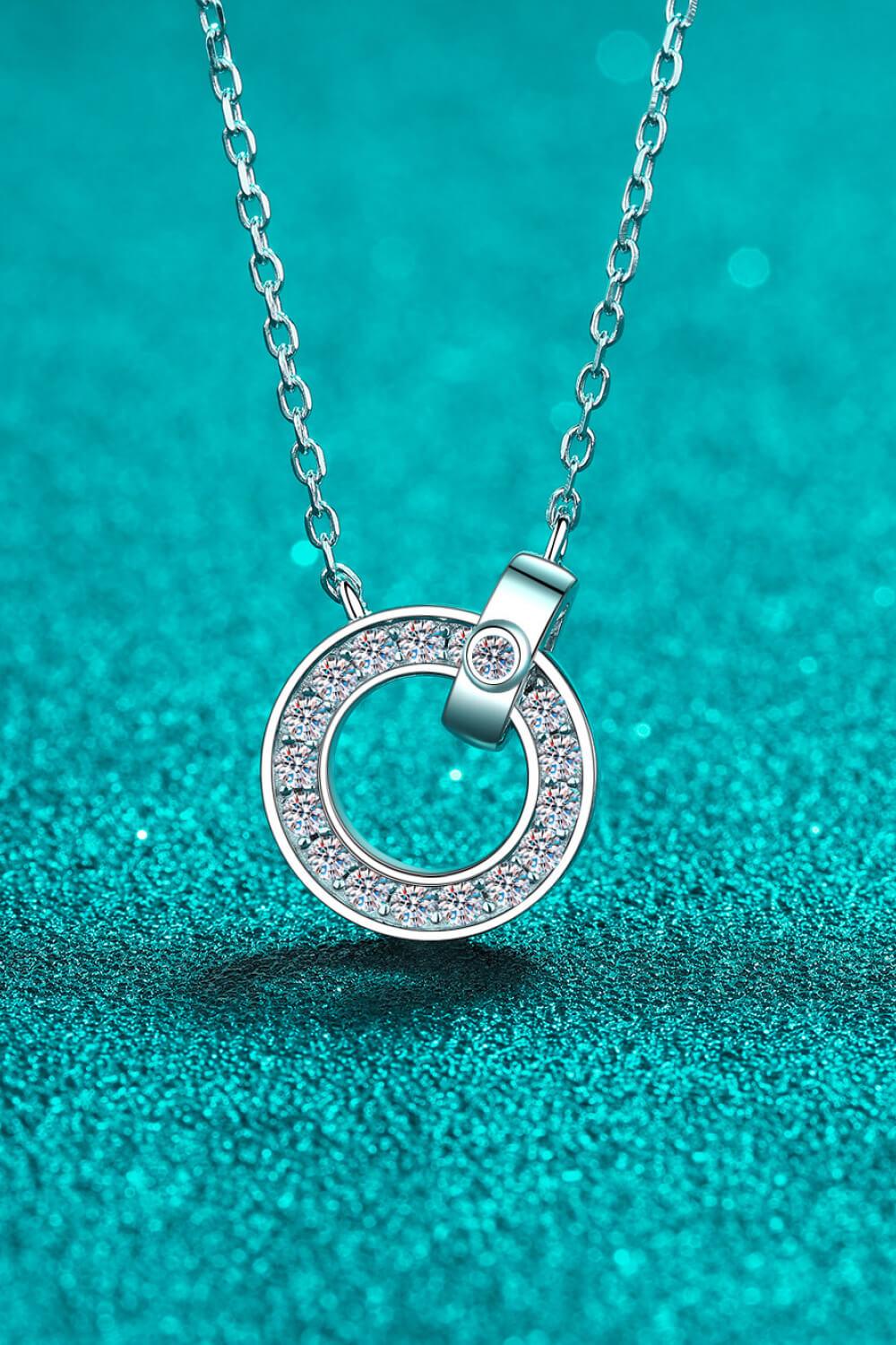 Moissanite Pendant Rhodium-Plated Necklace - Flyclothing LLC