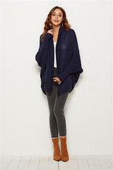 Open Front Batwing Sleeve Cardigan - Flyclothing LLC