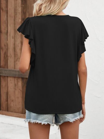 Notched Cap Sleeve T-Shirt - Flyclothing LLC